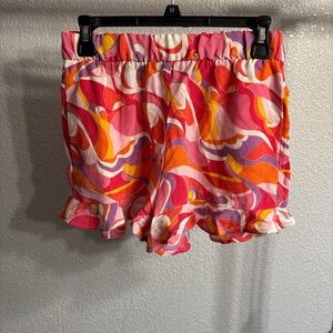 Zara Pink and Orange Swirl Shorts
